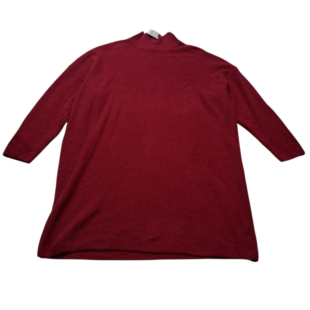 NWT Gap Dress Women's XXL Tall Red‎ Ribbed Long Sleeve Turtleneck Knee Length